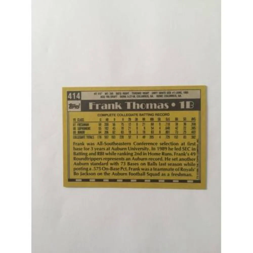 1990 Topps Frank Thomas White Sox #414 (056)
